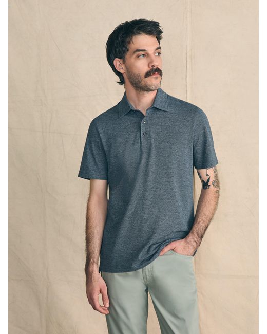 Faherty Brand Blue Movementtm Short-sleeve Pique Polo Shirt (tall) for men