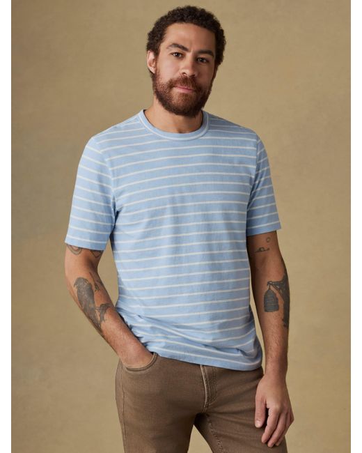 Faherty Brand Blue Sunwashed Regenerative T-Shirt for men