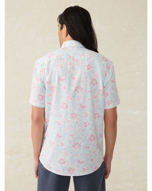 Faherty Brand White Short-Sleeve Breeze Shirt for men