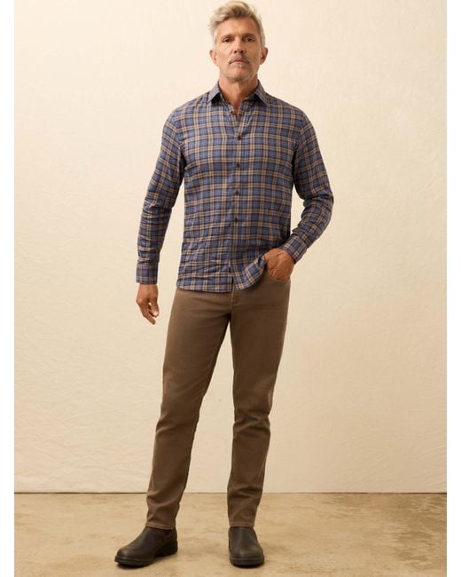 Faherty Brand Gray Soft Twill Movement Shirt for men