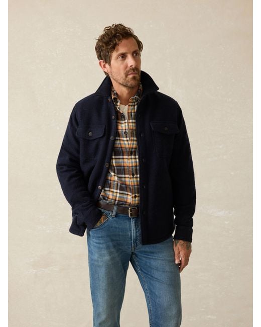 Faherty Brand Blue Range High Pile Fleece Lined Cpo for men