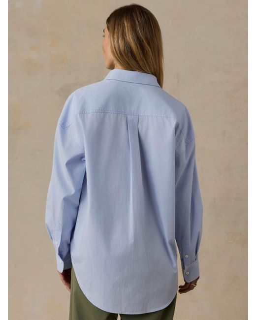 Faherty Brand Blue Coastal Poplin Relaxed Shirt
