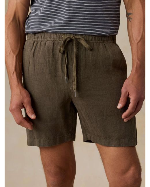 Faherty Brand Brown Essential Linen Short (6.5" for men