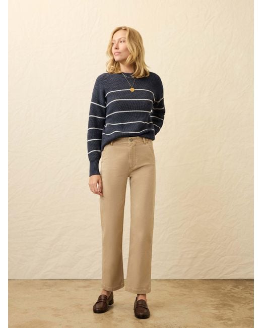 Faherty Brand Blue Sunwashed Fisherman Sweater