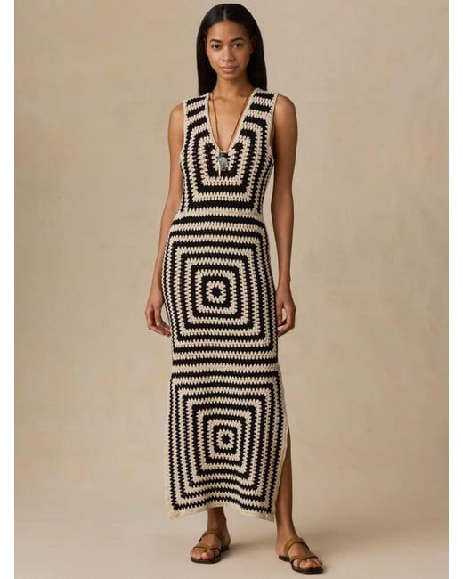 Faherty Brand Green Seacoast Crochet Column Dress