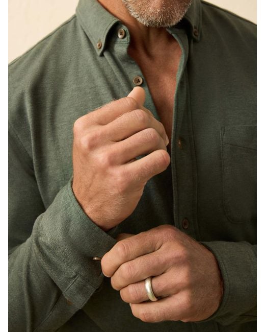Faherty Brand Green Coastline Knit Shirt for men