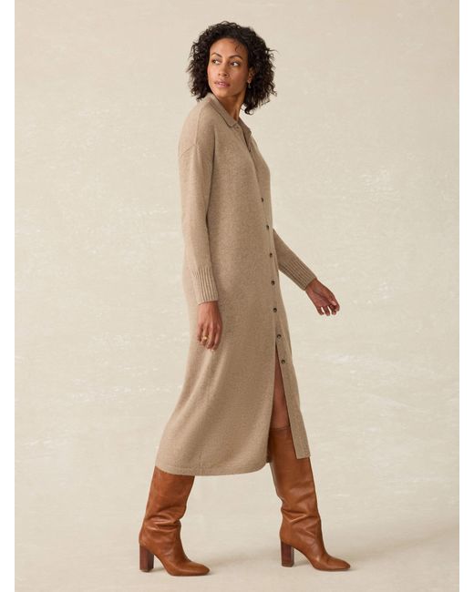 Faherty Brand Blue Coastal Maxi Shirtdress