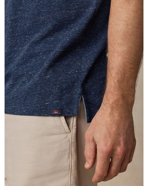 Faherty Brand Blue Short-Sleeve Breeze Polo Shirt for men