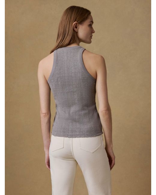 Faherty Brand Black Paradise Pointelle Tank