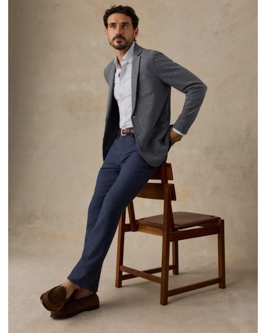 Faherty Brand Blue Inlet Knit Tweed Blazer for men