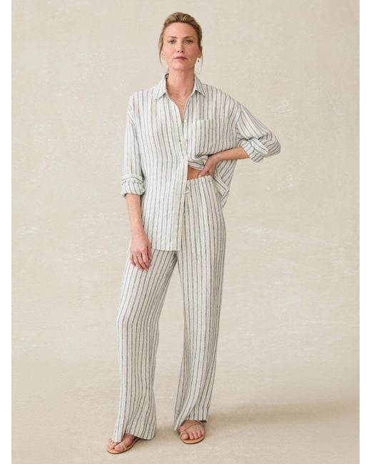 Faherty Brand Brown Laidback Linen Pants