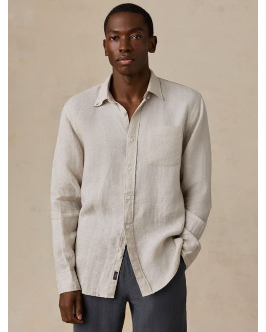 Faherty Brand Natural Sunwashed Linen Shirt for men