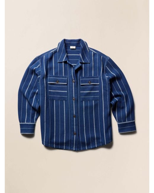 Faherty Brand Blue Island Tide Shirt Jacket