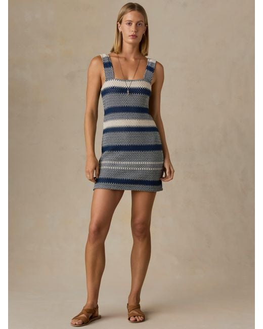 Faherty Brand Blue Seacoast Crochet Dress