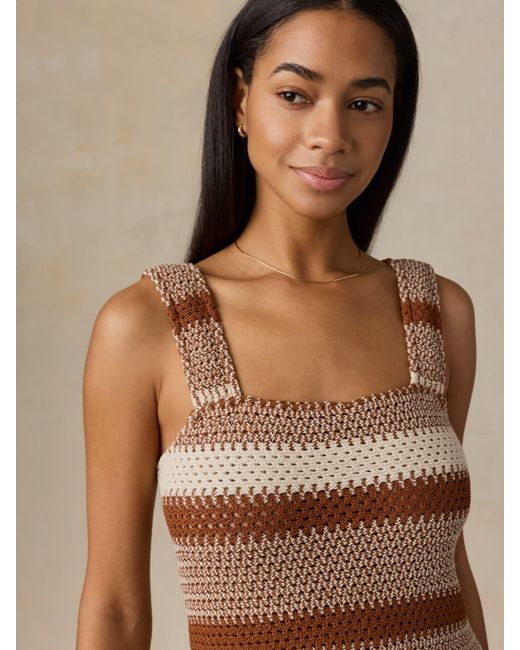 Faherty Brand Brown Seacoast Crochet Dress
