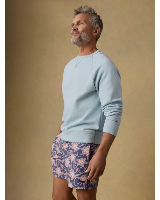 Faherty Brand Blue High Standard Fleece Crewneck T-Shirt for men