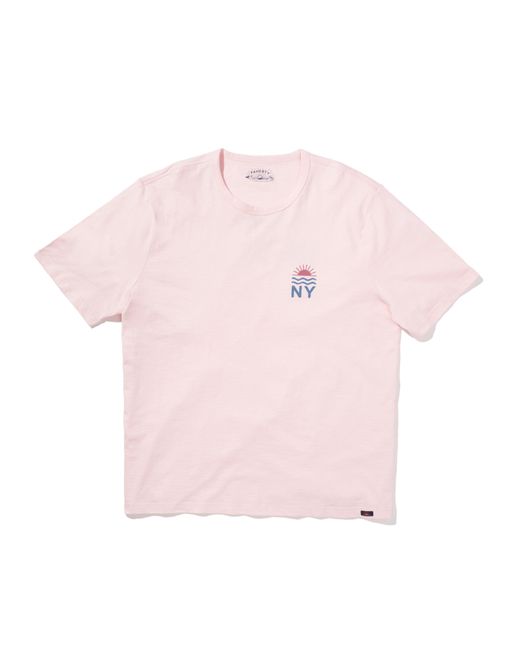 Faherty Brand Pink New York Short-sleeve Crew T-shirt for men