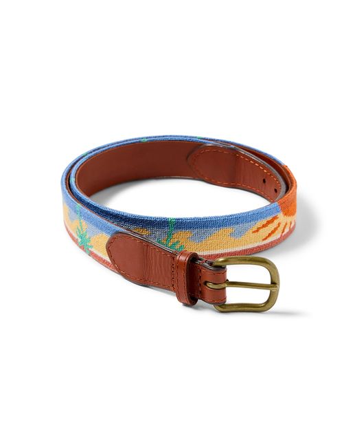 Faherty Brand Brown 's Embroidered Belt