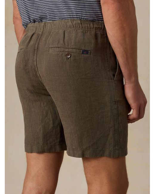 Faherty Brand Brown Essential Linen Short (6.5" for men