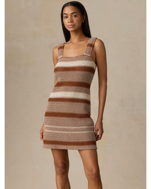 Faherty Brand Brown Seacoast Crochet Dress