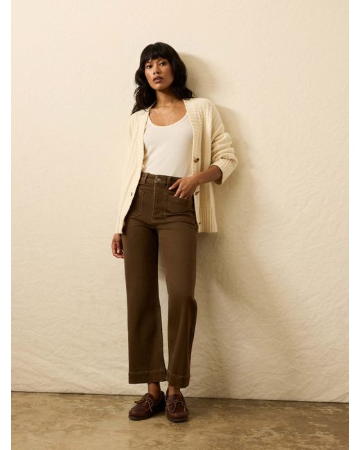 Faherty Brand Brown Stretch Terry Patch Pocket Ankle Pants
