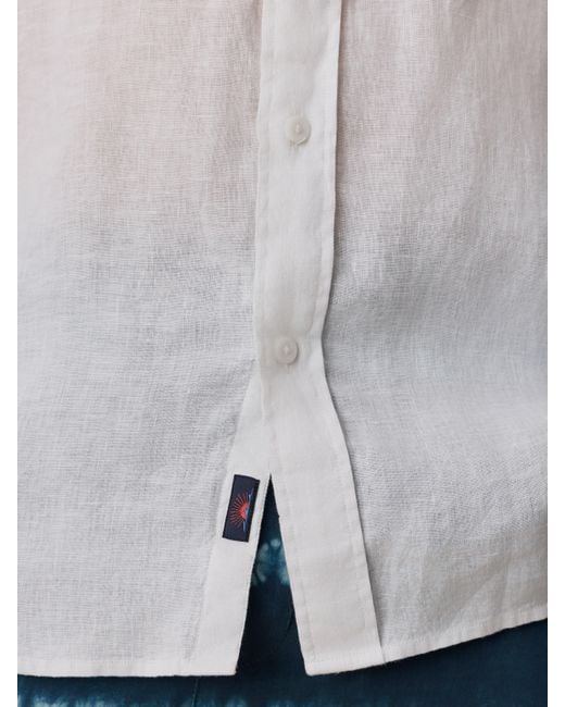 Faherty Brand Natural Sunwashed Linen Shirt for men