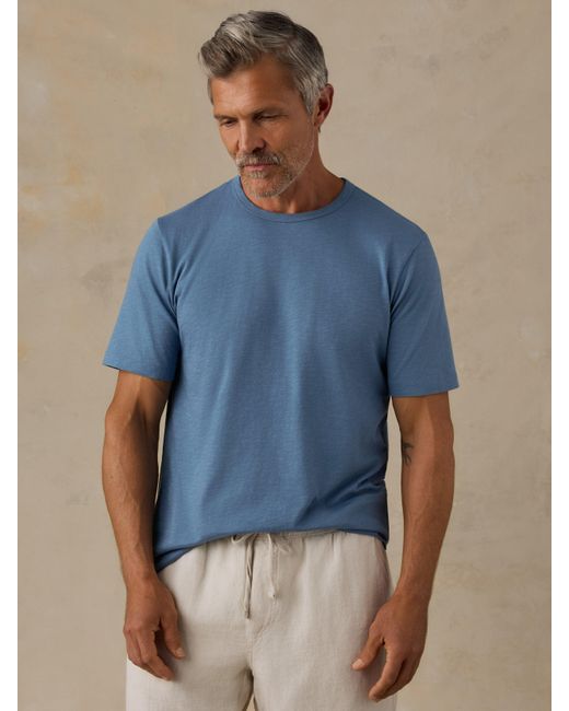 Faherty Brand Blue Sunwashed Regenerative T-Shirt for men