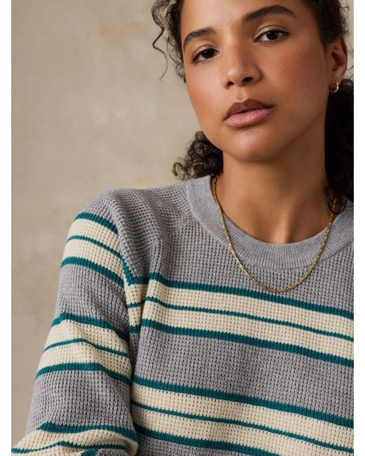 Faherty Brand Gray Throwback Crew Sweater