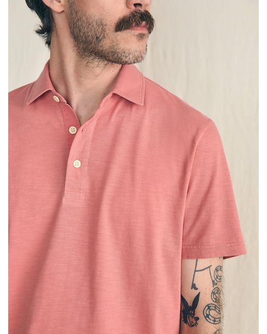 Faherty Brand Pink Sunwashed T-shirt Polo for men