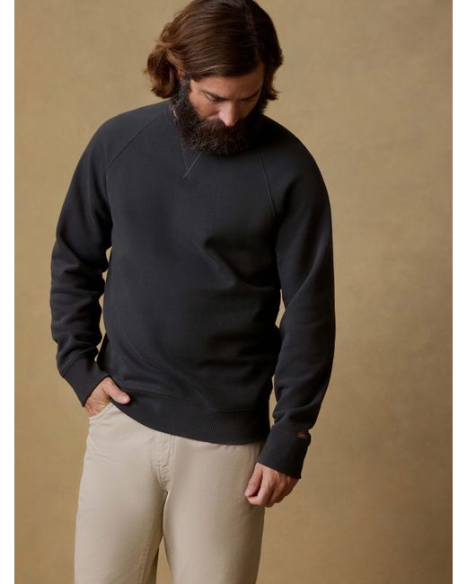 Faherty Brand Gray High Standard Fleece Crewneck T-Shirt for men