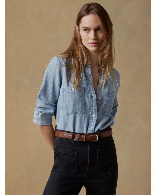 Faherty Brand Blue Tried & True Chambray Classic Shirt