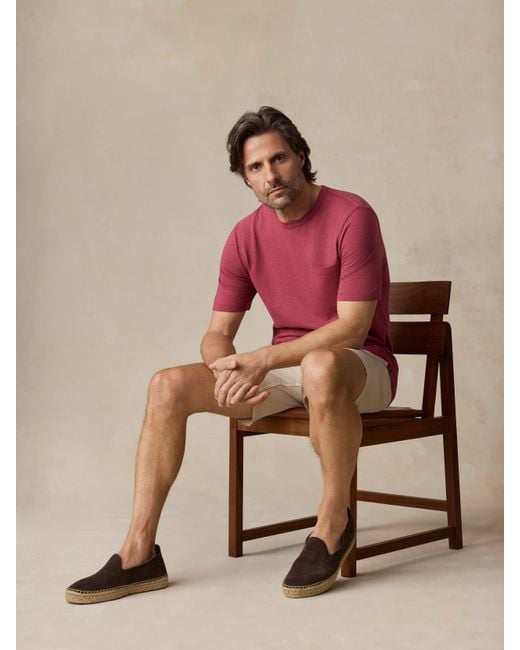 Faherty Brand Red Sunwashed Regenerative Pocket T-Shirt for men