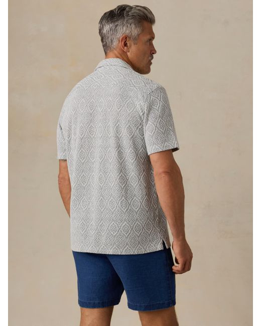 Faherty Brand Gray Short-Sleeve Oasis Camp Shirt for men