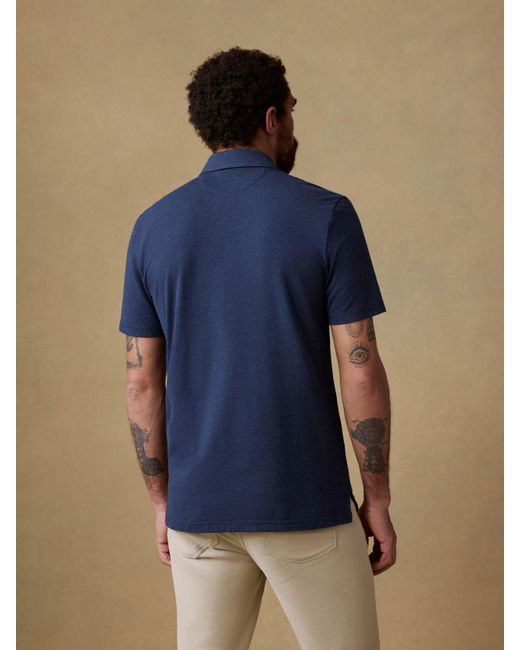 Faherty Brand Blue Movementtm Short-sleeve Polo Shirt for men