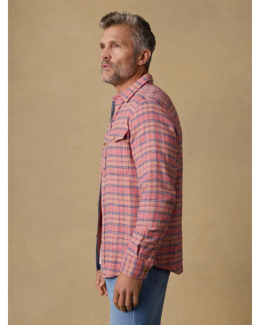 Faherty Brand Pink Belmar Workshirt for men