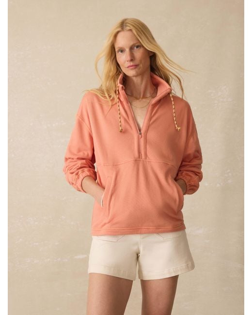Faherty Brand Orange High Tide Terry Anorak Hoodie