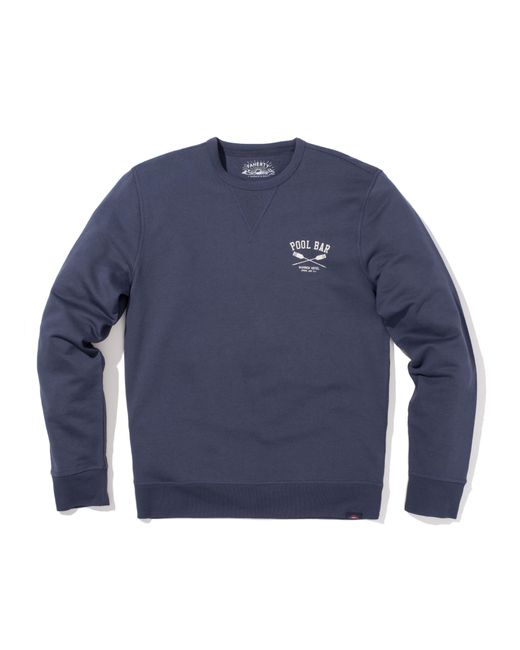 Faherty Brand Blue Spring Lake Long-sleeve Terry Pool Bar Crewneck T-shirt for men