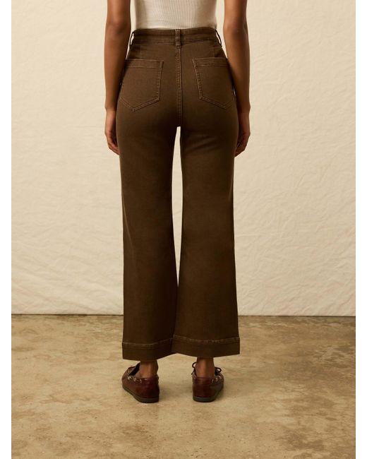 Faherty Brand Brown Stretch Terry Patch Pocket Ankle Pants