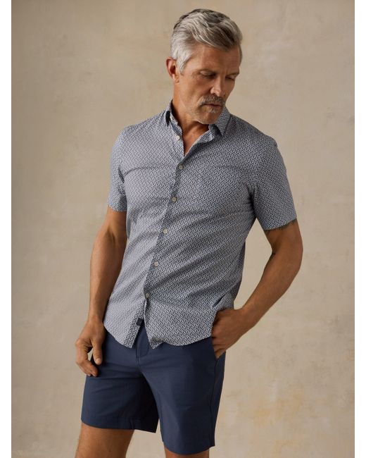 Faherty Brand Gray Short-Sleeve Movement&Trade; Monterey Shirt for men