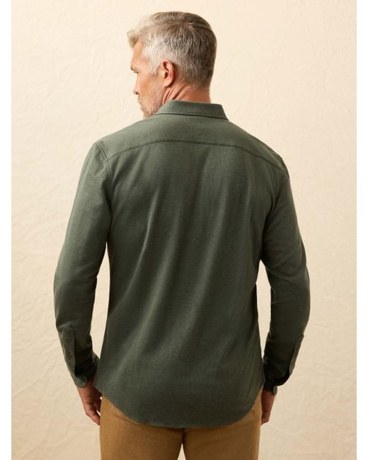 Faherty Brand Green Coastline Knit Shirt for men
