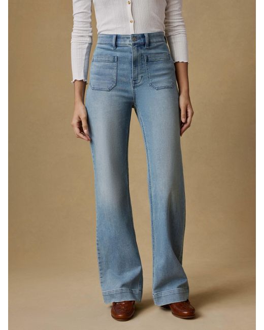 Faherty Brand Blue Stretch Terry Patch Pocket Pants