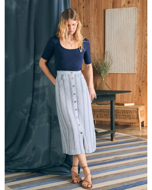 Faherty Brand Blue La Jolla Skirt