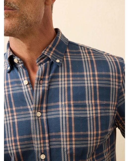 Faherty Brand Blue Coastline Knit Shirt for men
