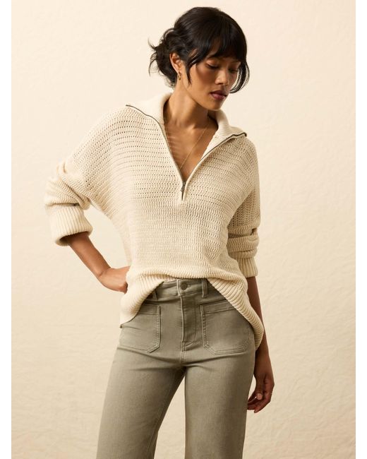 Faherty Brand Natural Miramar Linen Quarter Zip