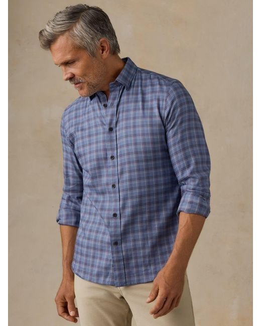 Faherty Brand Blue Soft Twill Movement&Trade; Shirt for men