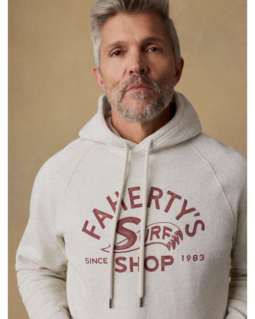 Faherty Brand Natural Surf Shop High Standard Fleece Hoodie for men