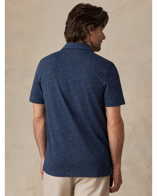 Faherty Brand Blue Short-Sleeve Breeze Polo Shirt for men