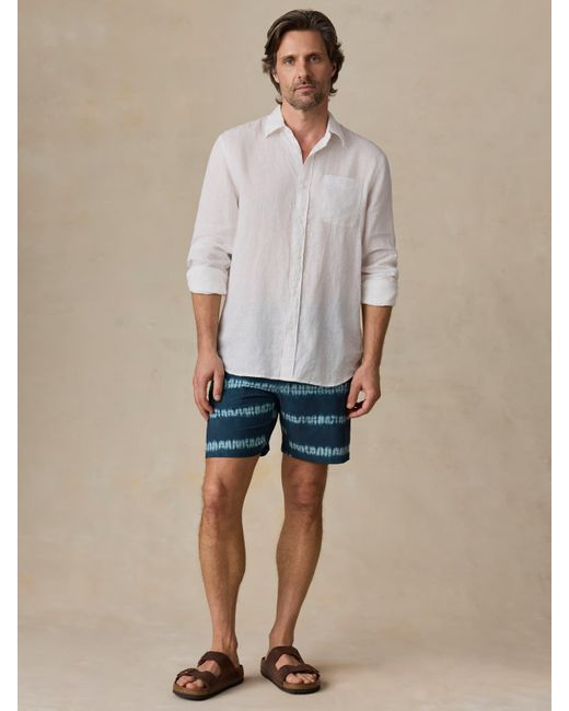 Faherty Brand Natural Sunwashed Linen Shirt for men