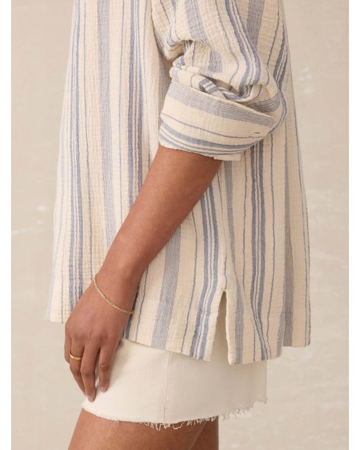 Faherty Brand Natural Dune Cotton Gauze Sail Away Top