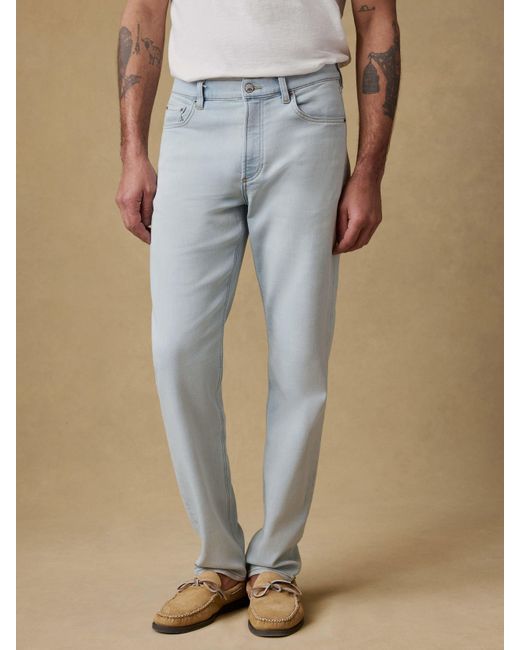 Faherty Brand Blue Stretch Terry 5-Pocket Pants for men
